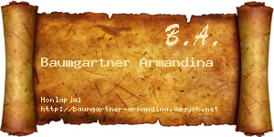 Baumgartner Armandina névjegykártya